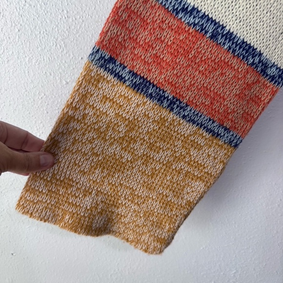 Vintage Sturbridge Women's Southwestern Knit Sweater - Mustard, Coral, Navy - Picture 4 of 5